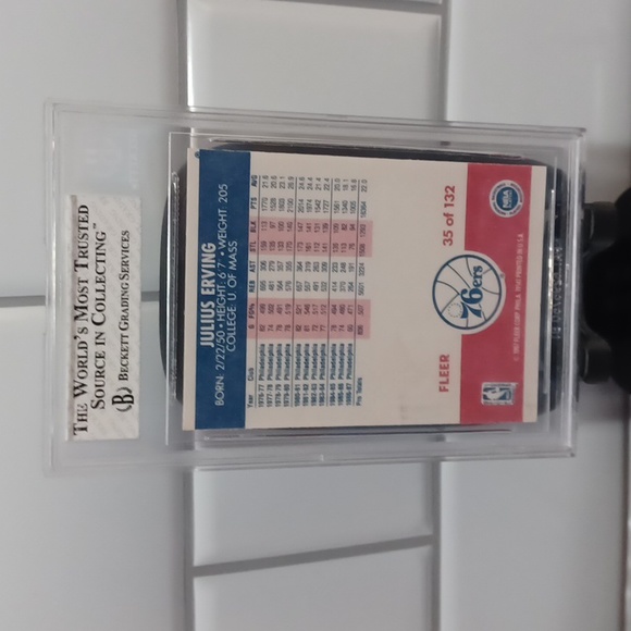 1987-88 FLEER #35 JULUIS ERVING BECKETT 5 EXCELLENT - Picture 2 of 2